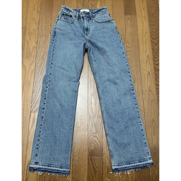 Abercrombie & Fitch The 90s Relaxed Jeans High Rise 25 0 Curve Love Medium Nwt - Picture 1 of 9